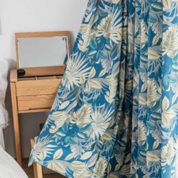 Cortina De Algodão Feita Sob Medida Cortina Com Folhas Estampadas Estilo Americano