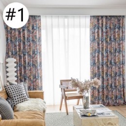 Cortina De Algodão Feita Sob Medida Cortina Com Folhas Estampadas Estilo Americano