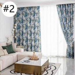 Cortina De Algodão Feita Sob Medida Cortina Com Folhas Estampadas Estilo Americano