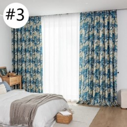 Cortina De Algodão Feita Sob Medida Cortina Com Folhas Estampadas Estilo Americano
