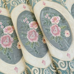 Cortinas Bordadas De Chenille Estilo Europeu Floral Para Sala De Estar E Quarto