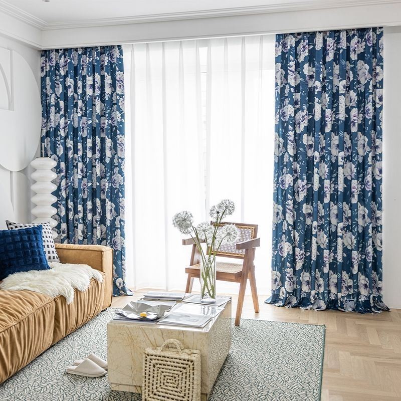 Cortina Floral Estampada Sob Medida Cortina Estilo Nórdico Algodão