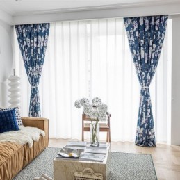 Cortina Floral Estampada Sob Medida Cortina Estilo Nórdico Algodão