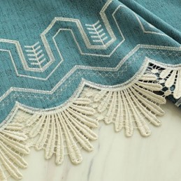 Cortinas Semi Blackout De Chenille Estilo Chinês Com Bordados De Montanhas Para Sala De Estar E Quarto