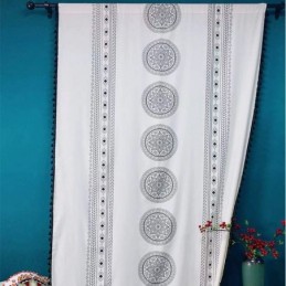Cortina De Linho Estampada...