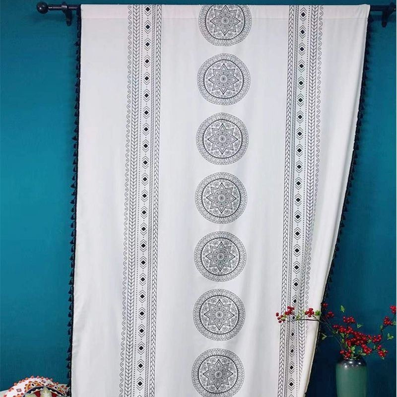 Cortina De Linho Estampada Sob Medida, Estilo Nórdico, Para Sala De Estar E Quarto