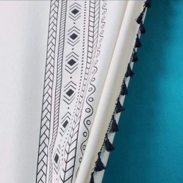 Cortina De Linho Estampada Sob Medida, Estilo Nórdico, Para Sala De Estar E Quarto