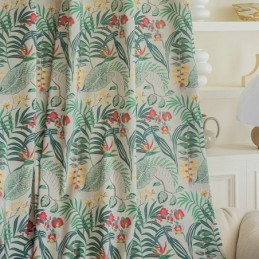 Cortina De Algodão Sob Medida Cortina Estilo Americano Com Estampa De Plantas