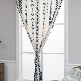 Cortina De Linho Com Estampa Geométrica Feita Sob Medida, Estilo Nórdico, Para Sala De Estar E Quarto