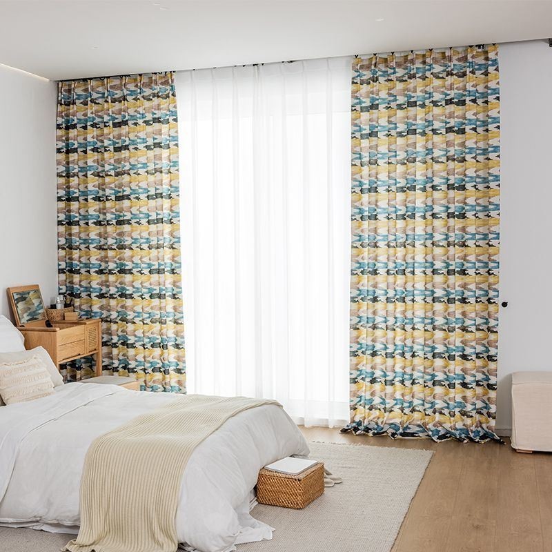 Cortina De Algodão Sob Medida Cortina Estilo Nórdico Estampada