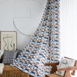 Cortina De Algodão Sob Medida Cortina Estilo Nórdico Estampada
