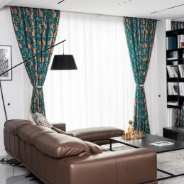 Cortina De Algodão Sob Medida Cortina Com Estampa De Gatinho Estilo Nórdico