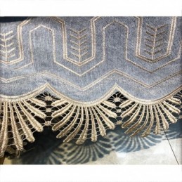 Cortinas Nórdicas De Chenille Com Bordado Fulvo Semi Blackout Para Sala De Estar E Quarto