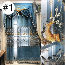 Cortinas Nórdicas De Chenille Com Bordado Fulvo Semi Blackout Para Sala De Estar E Quarto
