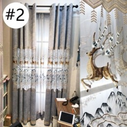 Cortinas Nórdicas De Chenille Com Bordado Fulvo Semi Blackout Para Sala De Estar E Quarto