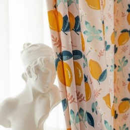 Cortina De Algodão Sob Medida Cortina Estampada Frutas Nórdicas
