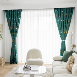 Cortina De Algodão Sob Medida Cortina Estilo Nórdico Com Estampa De Coração