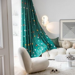 Cortina De Algodão Sob Medida Cortina Estilo Nórdico Com Estampa De Coração