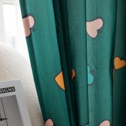 Cortina De Algodão Sob Medida Cortina Estilo Nórdico Com Estampa De Coração