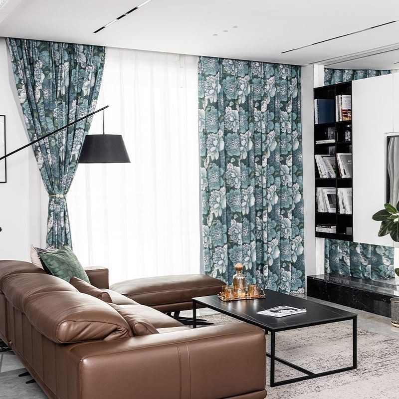 Cortina De Algodão Sob Medida Cortina Com Estampa Floral Estilo Nórdico