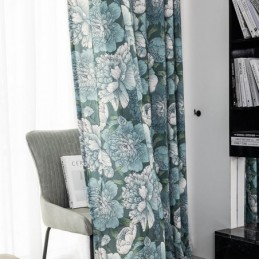 Cortina De Algodão Sob Medida Cortina Com Estampa Floral Estilo Nórdico