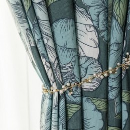 Cortina De Algodão Sob Medida Cortina Com Estampa Floral Estilo Nórdico