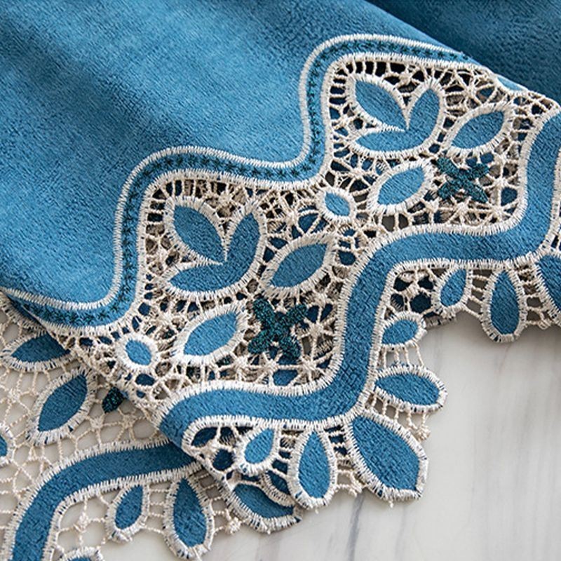 Cortina De Chenille Sob Medida Com Bordado De Flores Europeias E Semi Blackout Para Sala De Estar E Quarto