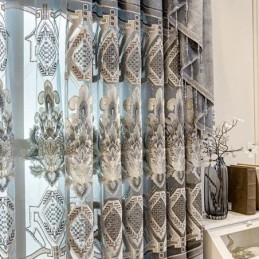 Cortina De Chenille Sob Medida Com Bordado De Flores Europeias E Semi Blackout Para Sala De Estar E Quarto