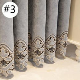 Cortina De Chenille Sob Medida Com Bordado De Flores Europeias E Semi Blackout Para Sala De Estar E Quarto