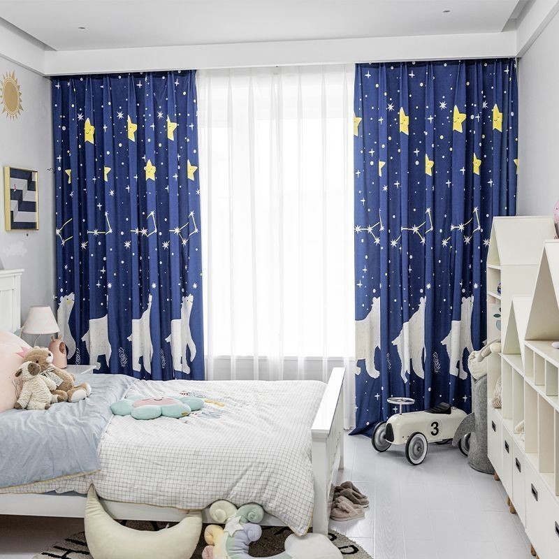 Cortina De Algodão Sob Medida Cortina Infantil Com Estampa De Urso Polar