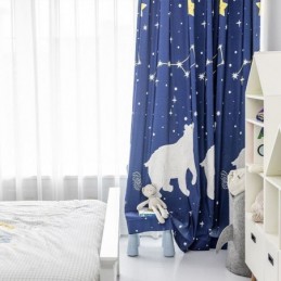 Cortina De Algodão Sob Medida Cortina Infantil Com Estampa De Urso Polar