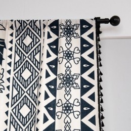 Cortina De Linho Com Estampa Floral Feita Sob Medida, Estilo Nórdico, Para Sala De Estar E Quarto