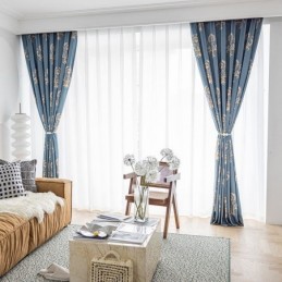 Cortina De Algodão Feita Sob Medida Cortina Estilo Europeu Estampado Com Flores