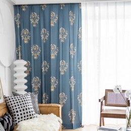 Cortina De Algodão Feita Sob Medida Cortina Estilo Europeu Estampado Com Flores