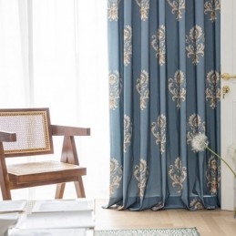 Cortina De Algodão Feita Sob Medida Cortina Estilo Europeu Estampado Com Flores