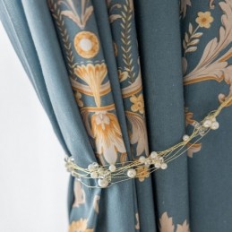 Cortina De Algodão Feita Sob Medida Cortina Estilo Europeu Estampado Com Flores