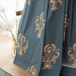 Cortina De Algodão Feita Sob Medida Cortina Estilo Europeu Estampado Com Flores
