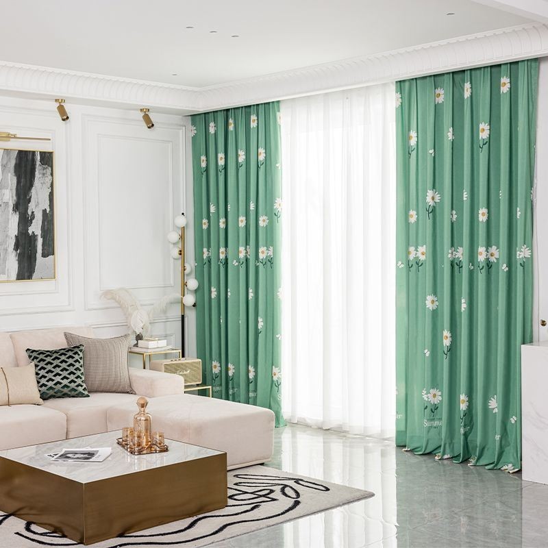 Cortina De Algodão Sob Medida Cortina Estilo Nórdico Com Estampa Floral