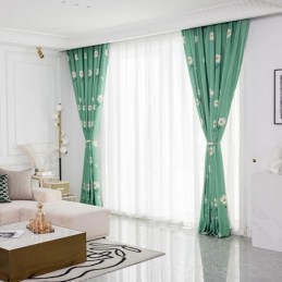 Cortina De Algodão Sob Medida Cortina Estilo Nórdico Com Estampa Floral