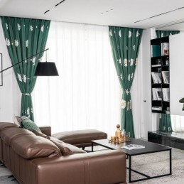 Cortina De Algodão Sob Medida Cortina Com Estampa Floral Estilo Nórdico