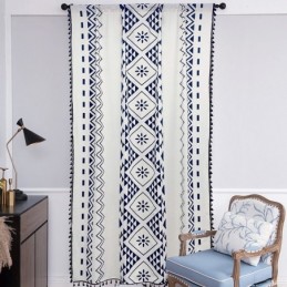 Cortinas De Linho Estilo Nórdico Com Estampa Geométrica Para Sala De Estar E Quarto