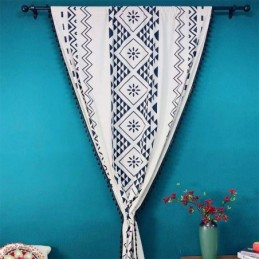 Cortinas De Linho Estilo Nórdico Com Estampa Geométrica Para Sala De Estar E Quarto