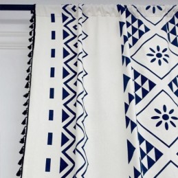 Cortinas De Linho Estilo Nórdico Com Estampa Geométrica Para Sala De Estar E Quarto
