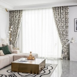 Cortina De Algodão Sob Medida Cortina Com Estampa De Folhas Nórdicas