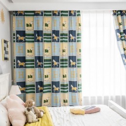 Cortinas De Algodão Estilo Infantil Com Estampa De Cavalo Branco