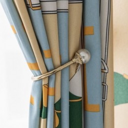 Cortinas De Algodão Estilo Infantil Com Estampa De Cavalo Branco