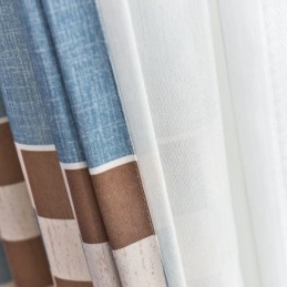 Cortina De Algodão Sob Medida Cortina Xadrez Estampada Estilo Nórdico