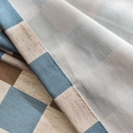Cortina De Algodão Sob Medida Cortina Xadrez Estampada Estilo Nórdico