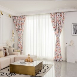 Cortinas Estilo Americano Com Estampa De Plantas