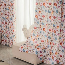 Cortinas Estilo Americano Com Estampa De Plantas